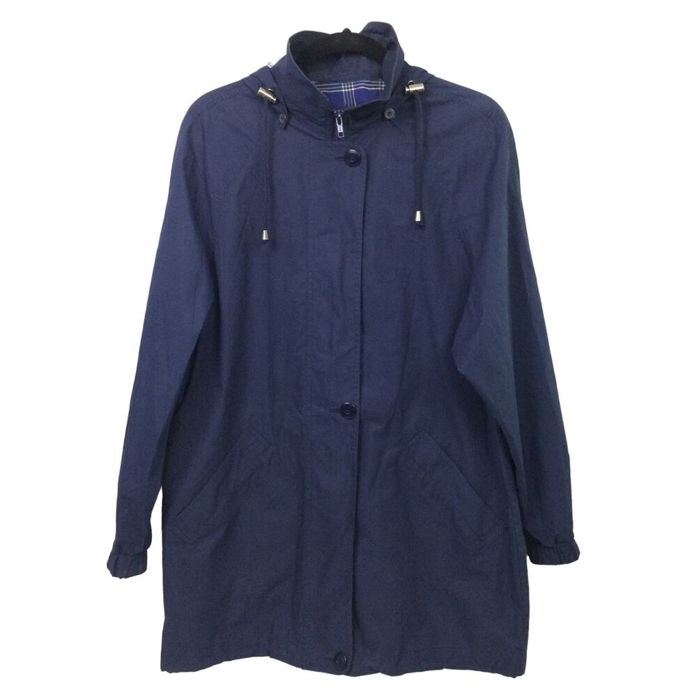 London Fog Hooded Classic Timeless Minimalist Retro Chic Casual Full Zip Coat 8
